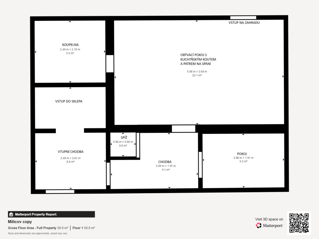 REZERVOVÁNO - Prodej chaty / chalupy 60 m², Milíčov 9 Pudorys