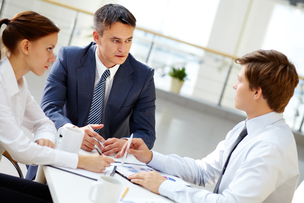 businessman paying attention in the interview